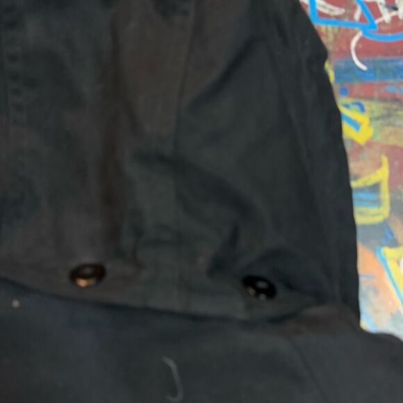 Y2K Larry Levine Black Utility Jacket – Quilted Lining, Zip & Button Closure (M) - Picture 9 of 9